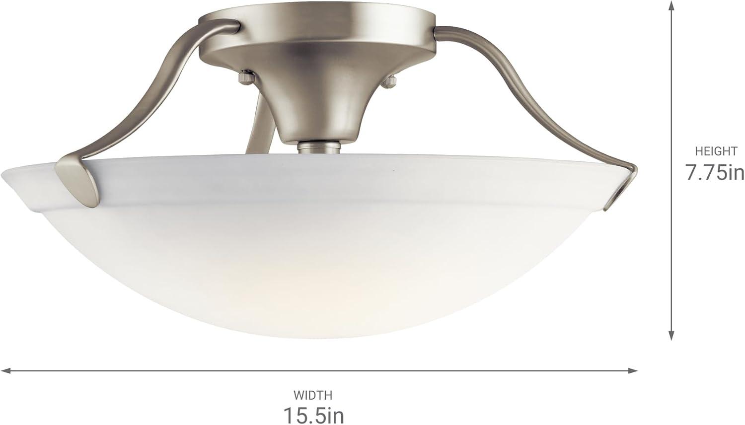 15.5" 3 Light Semi Flush Brushed Nickel