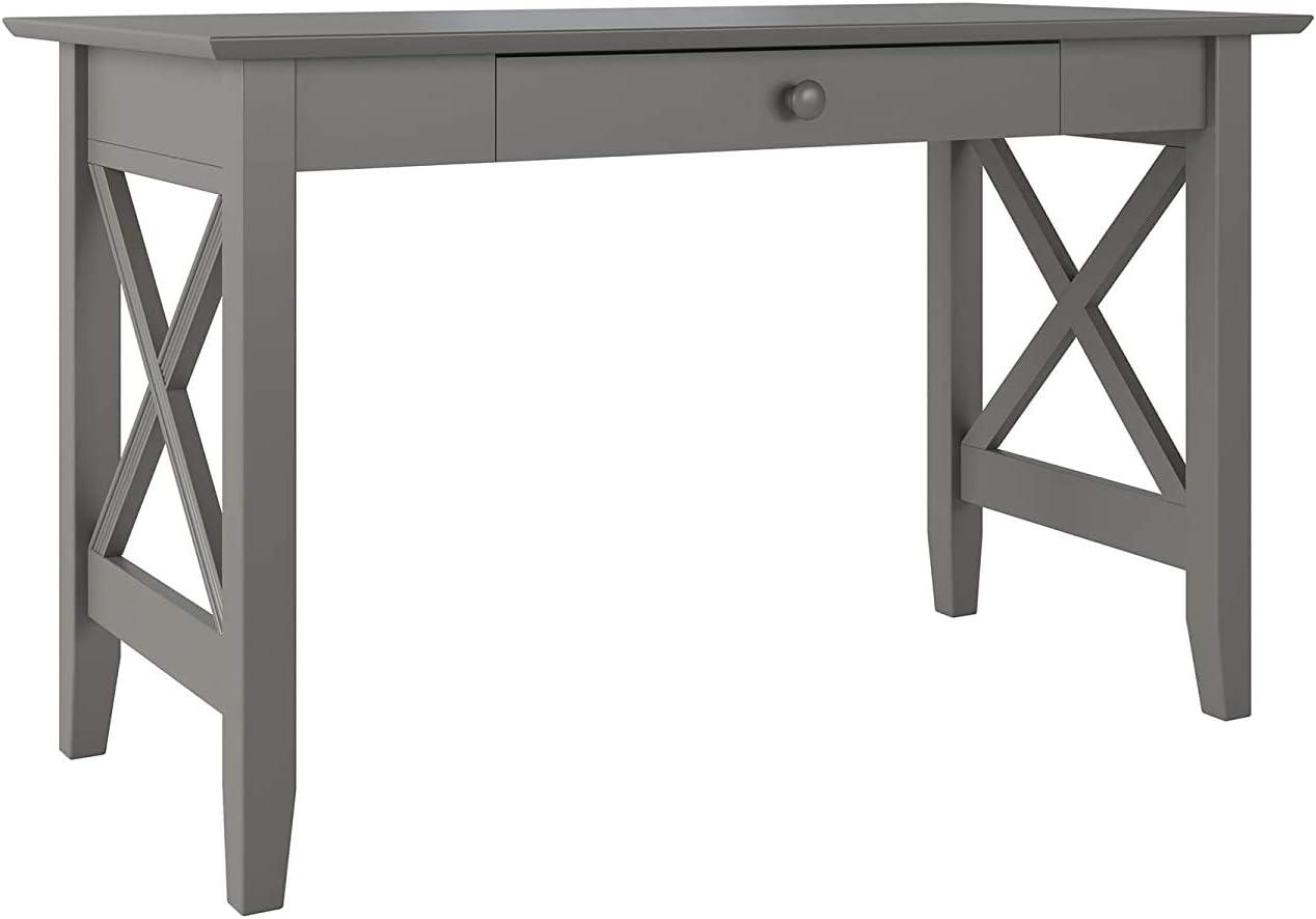 Mission-Inspired 48" Solid Hardwood Desk with Drawer in Gray