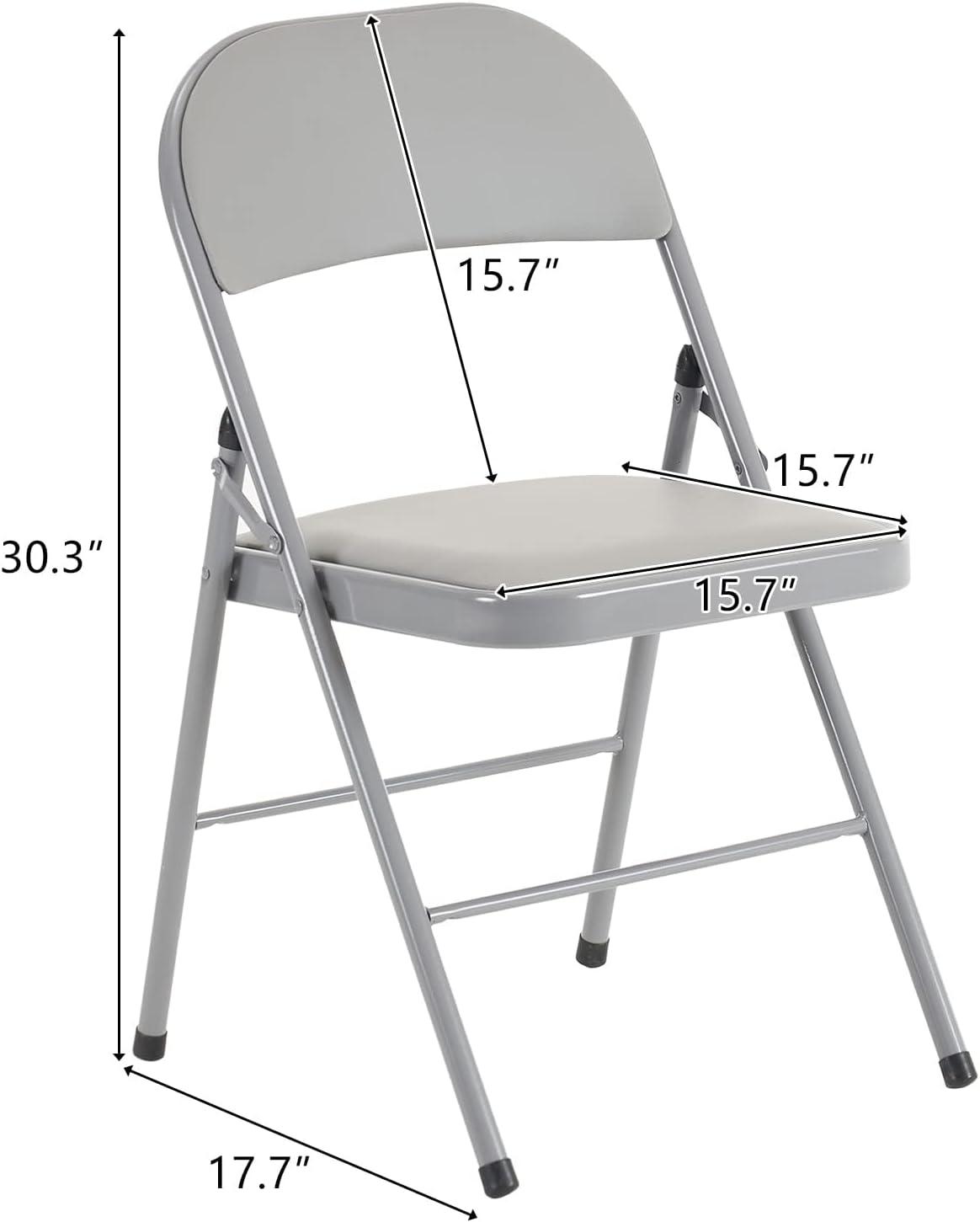 GARTOOO 10 Pack Plastic Folding Chair, Stackable Steel Frame Chairs,Portable Commercial Chair for Home, Office, Wedding, 550lbs Weight Capacity