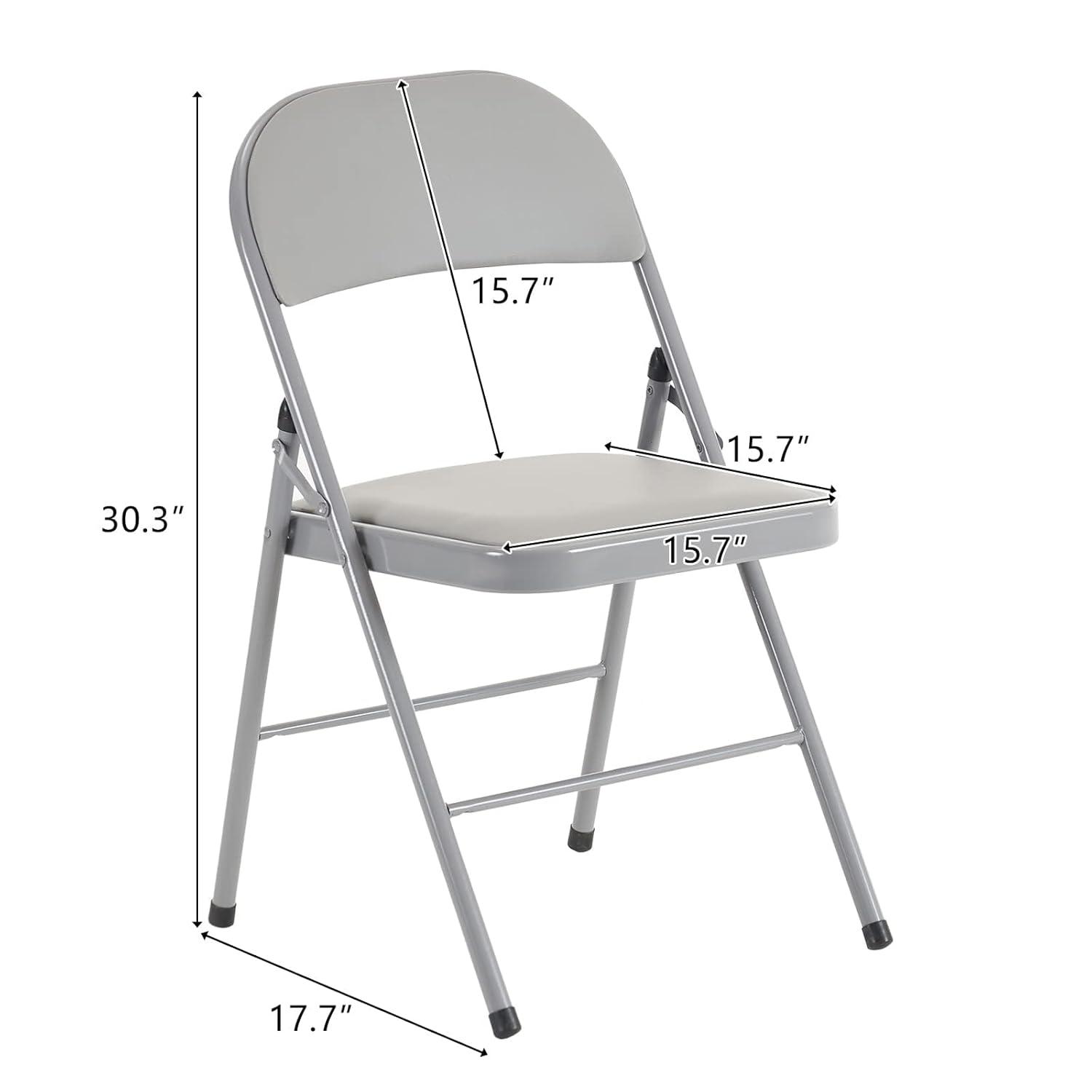 GARTOOO 10 Pack Plastic Folding Chair, Stackable Steel Frame Chairs,Portable Commercial Chair for Home, Office, Wedding, 550lbs Weight Capacity
