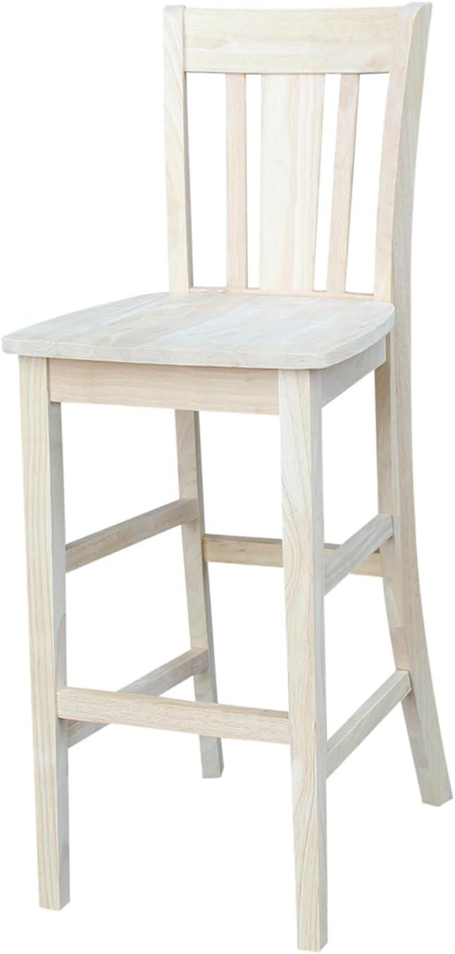 San Remo 30-Inch Unfinished Solid Wood Traditional Bar Stool