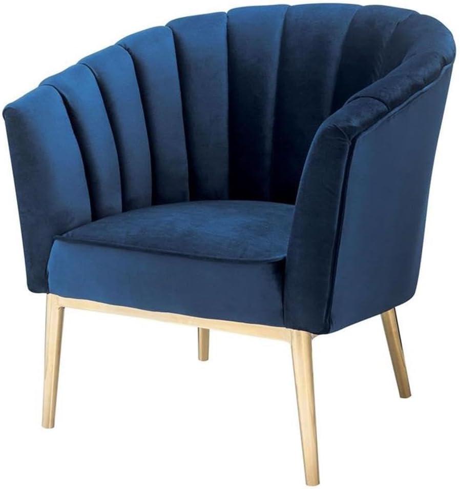 31" Colla Accent Chair Midnight Blue Velvet/Gold Finish - Acme Furniture