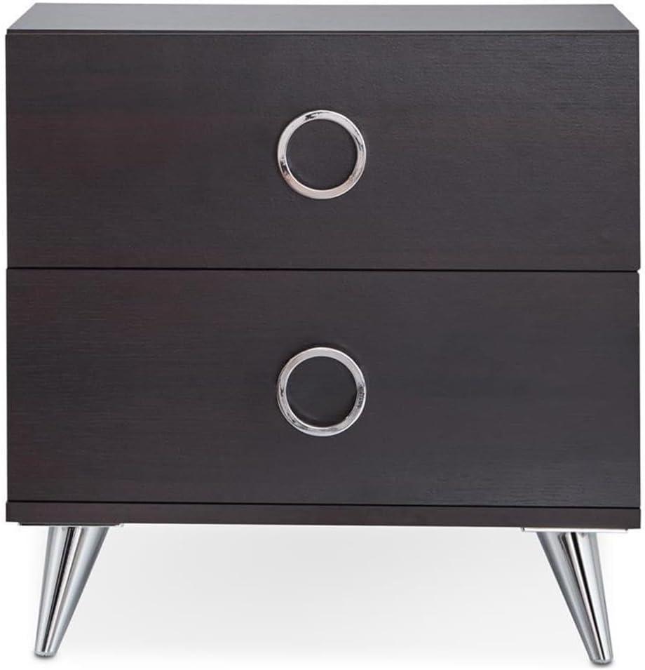 ACME Elms Accent Table with 2 Drawers in Black