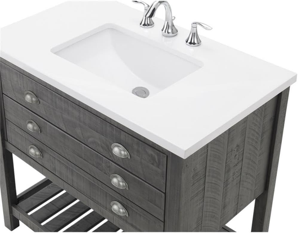 Martin Svensson Home Monterey 37" Wood Single Bathroom Vanity Gray