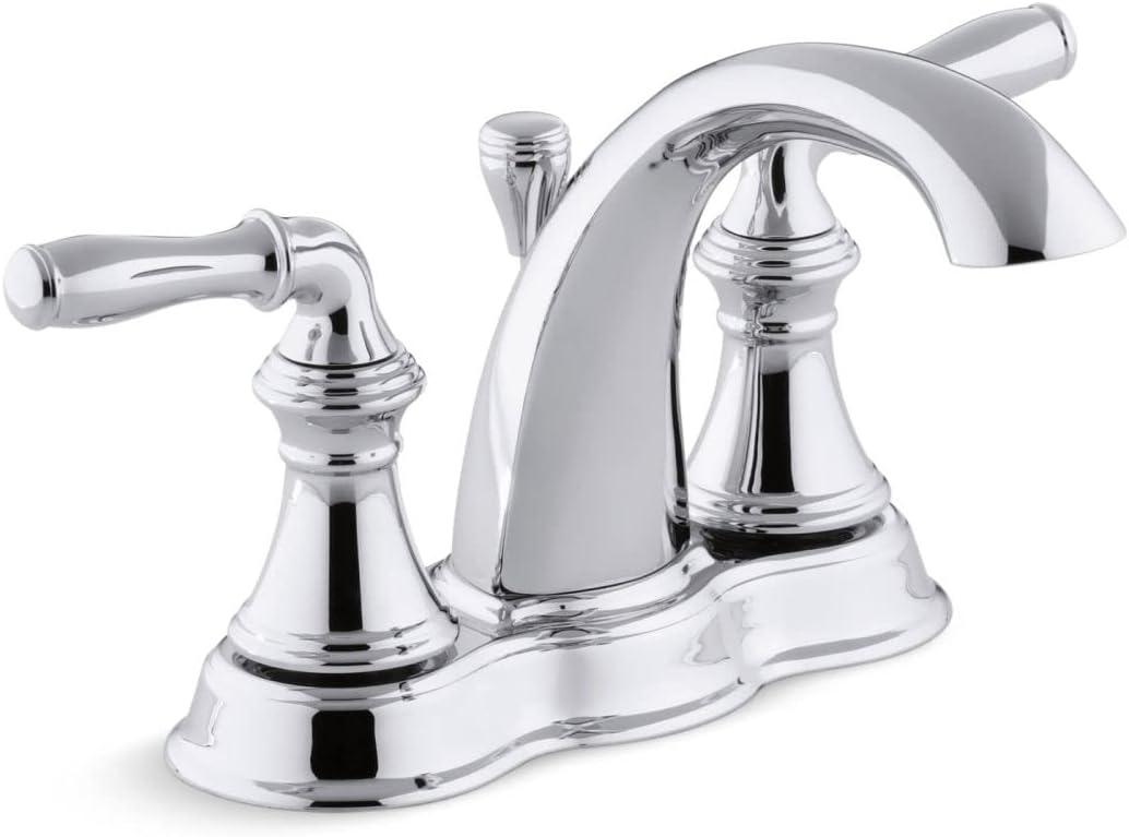 Devonshire Polished Chrome 4" Centerset Bathroom Faucet with Pop-Up Drain