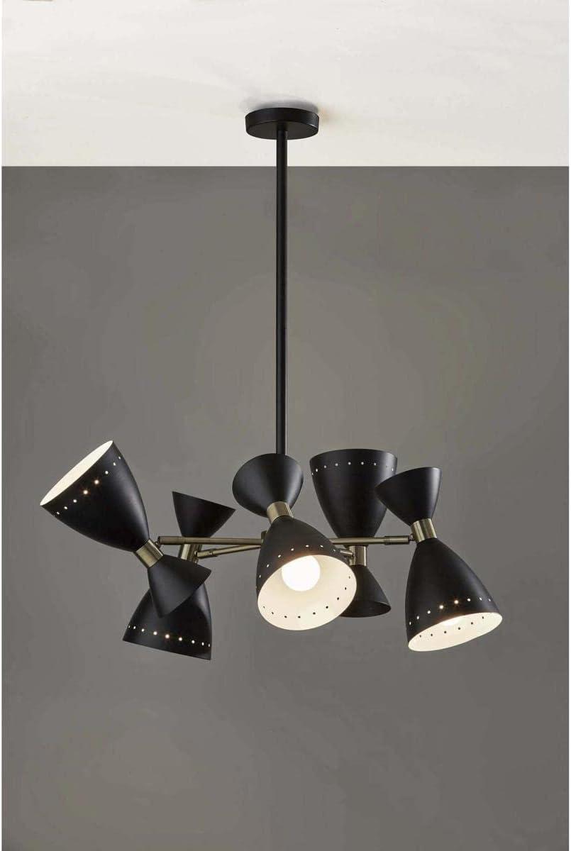 5-Head Oscar Pendant Black - Adesso: Mid-Century Modern, Adjustable, Overhead Island Lighting, ETL Listed