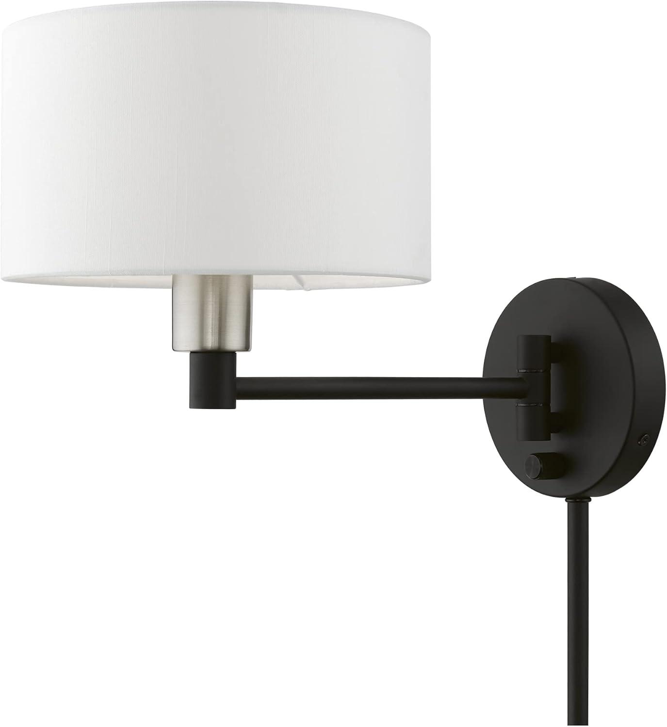 Livex Lighting 1 - Light Wall Light in  Black/Brushed Nickel