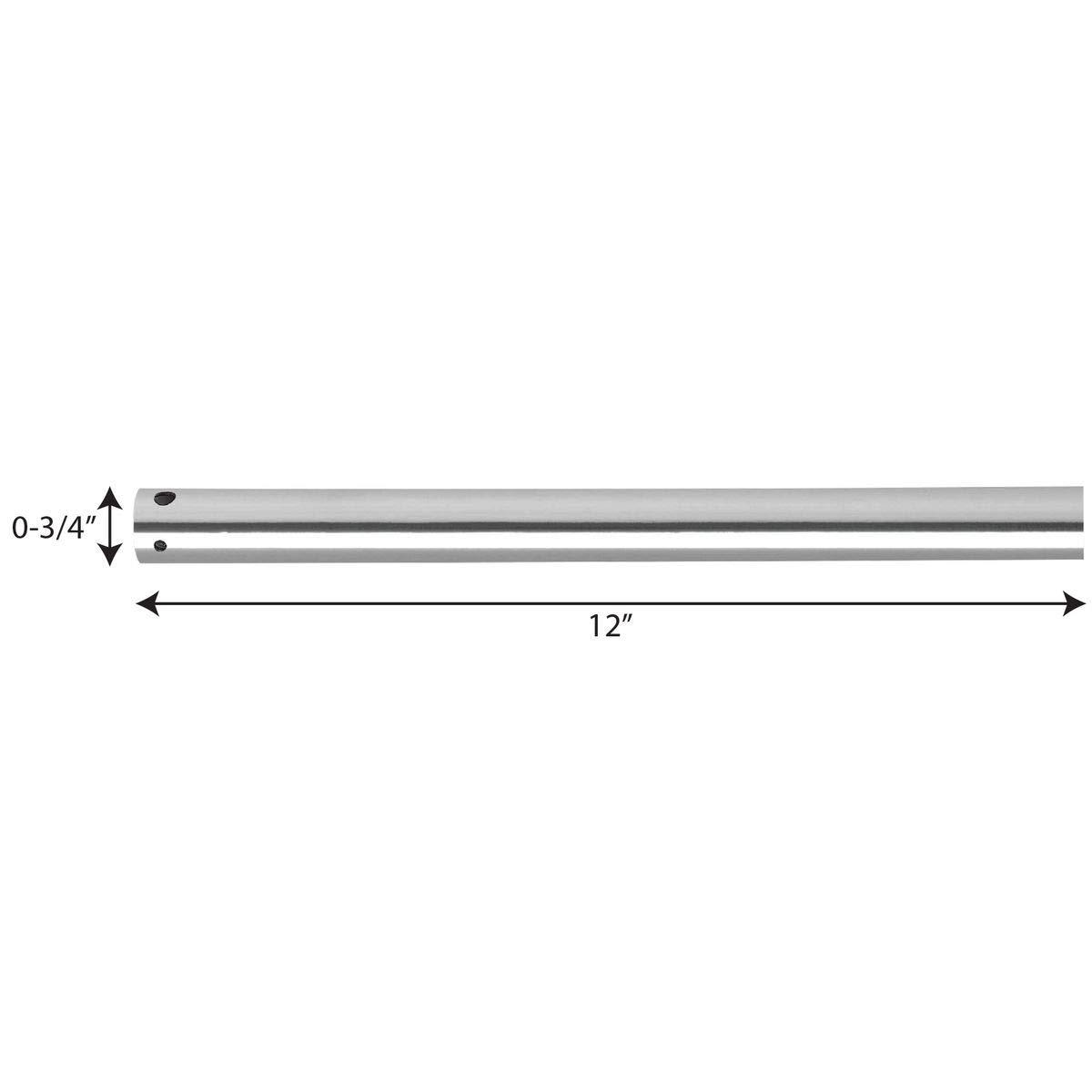 AirPro Collection 12 In. Ceiling Fan Downrod in Polished Chrome