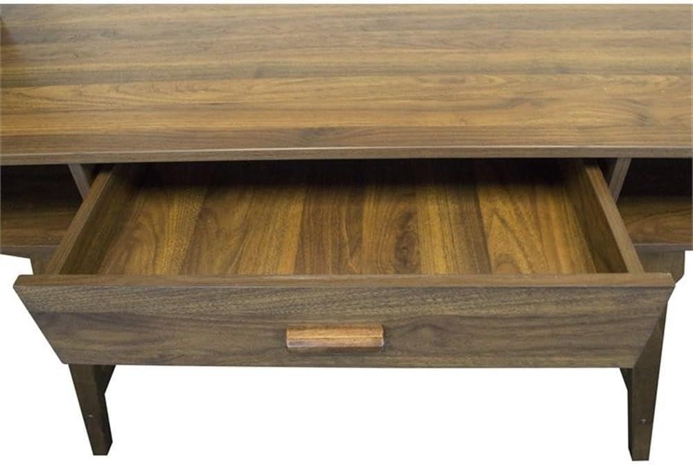 OS Home and Office Furniture 47.25" 1-Drawer Wood Desk in Danish Walnut