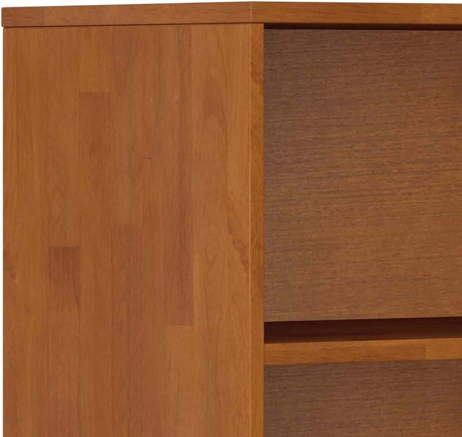 Simpli Home Harper 24"W Solid Hardwood 4 Shelf Mid-Century Modern Bookcase with Drawer and Adjustable Shelves