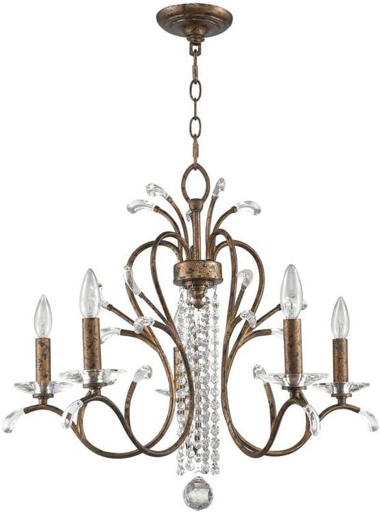 Livex Lighting 51005-91 Serafina 5-Light Chandelier, Brushed Nickel, 22