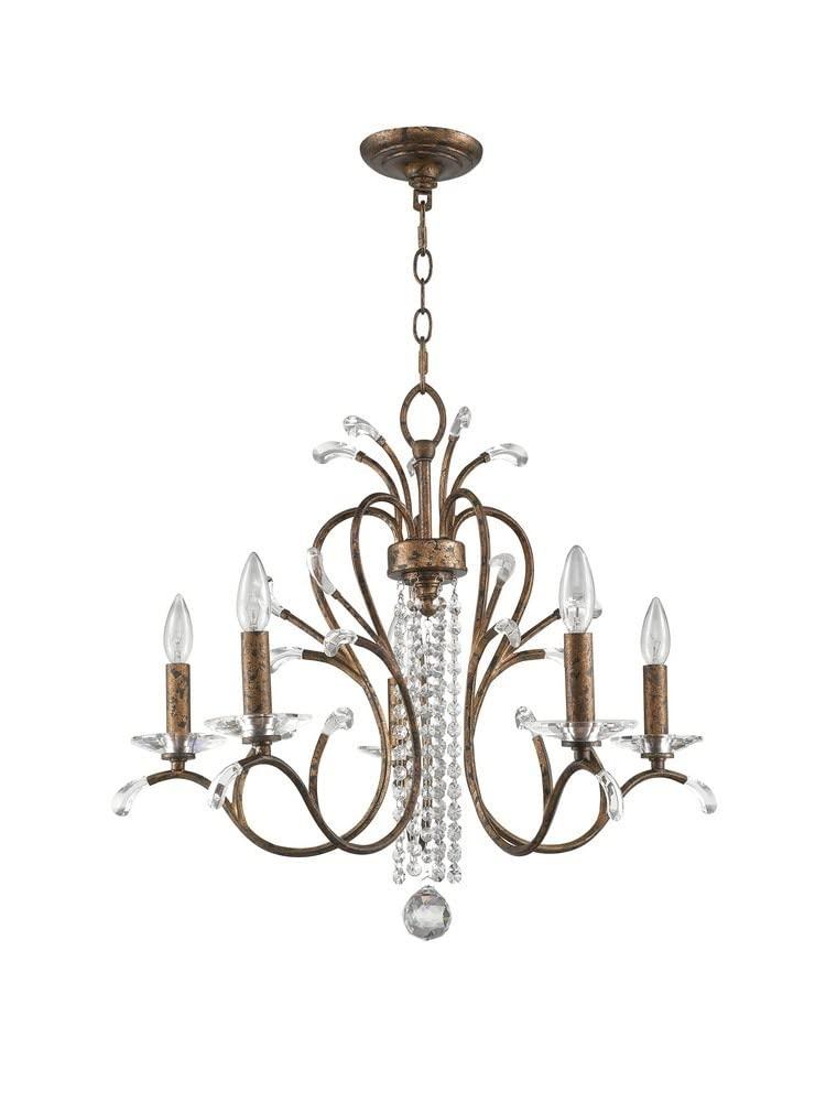 Livex Lighting 51005-91 Serafina 5-Light Chandelier, Brushed Nickel, 22