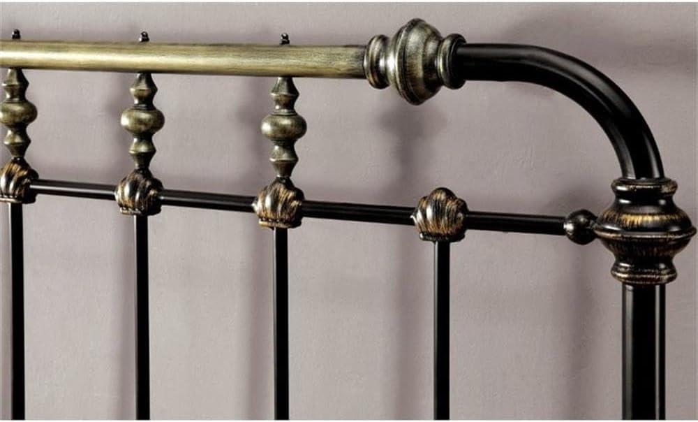 Bowery Hill King Size Spindle Bed in Metal in Black - Easy Assembly