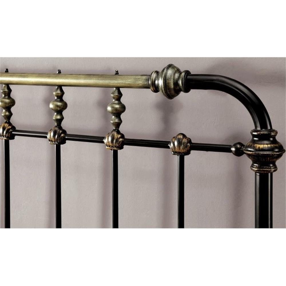 Bowery Hill King Size Spindle Bed in Metal in Black - Easy Assembly