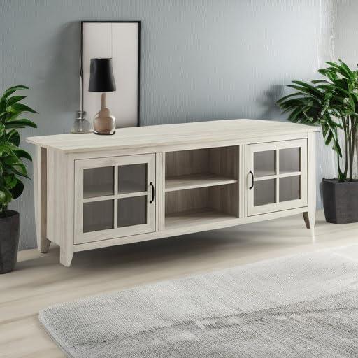Walker Edison Modern Farmhouse TV Stand for TVs up to 80", Birch