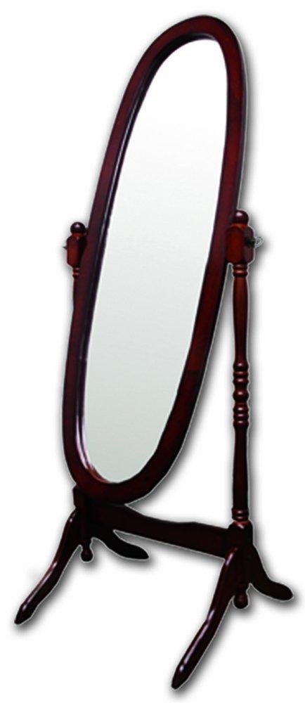 Cheval Mirror Ore International-Cherry: Oval Freestanding Wood Frame, 59" Height
