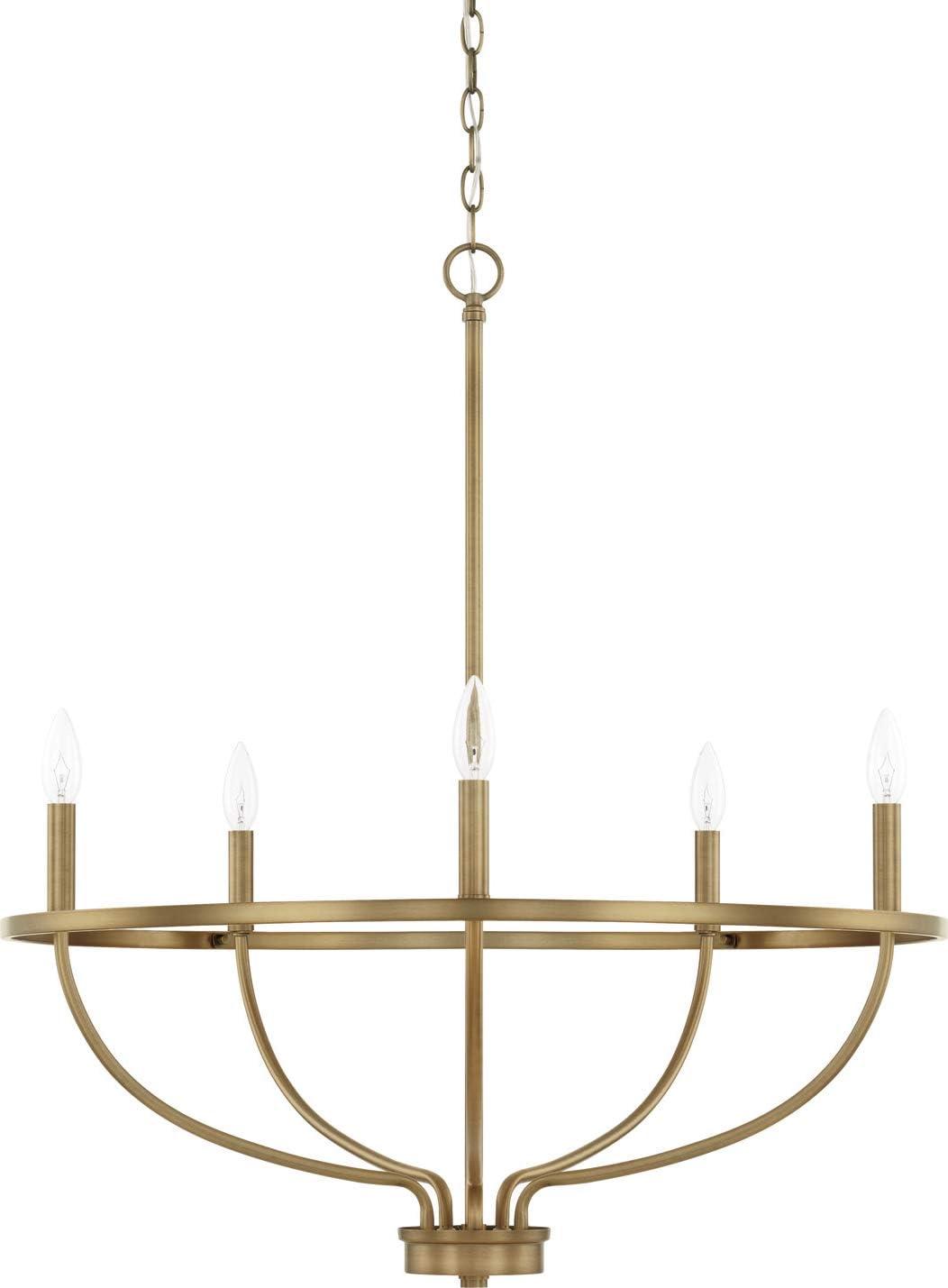 Capital Lighting 428551 Greyson 5 Light 29" Wide Taper Candle Chandelier - Brass