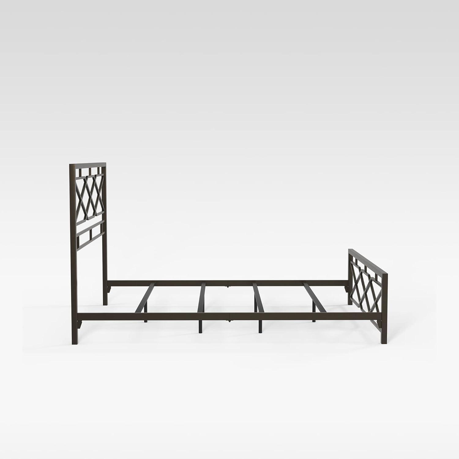 eLuxury Modern Industrial Metal Alpine Bed Frame