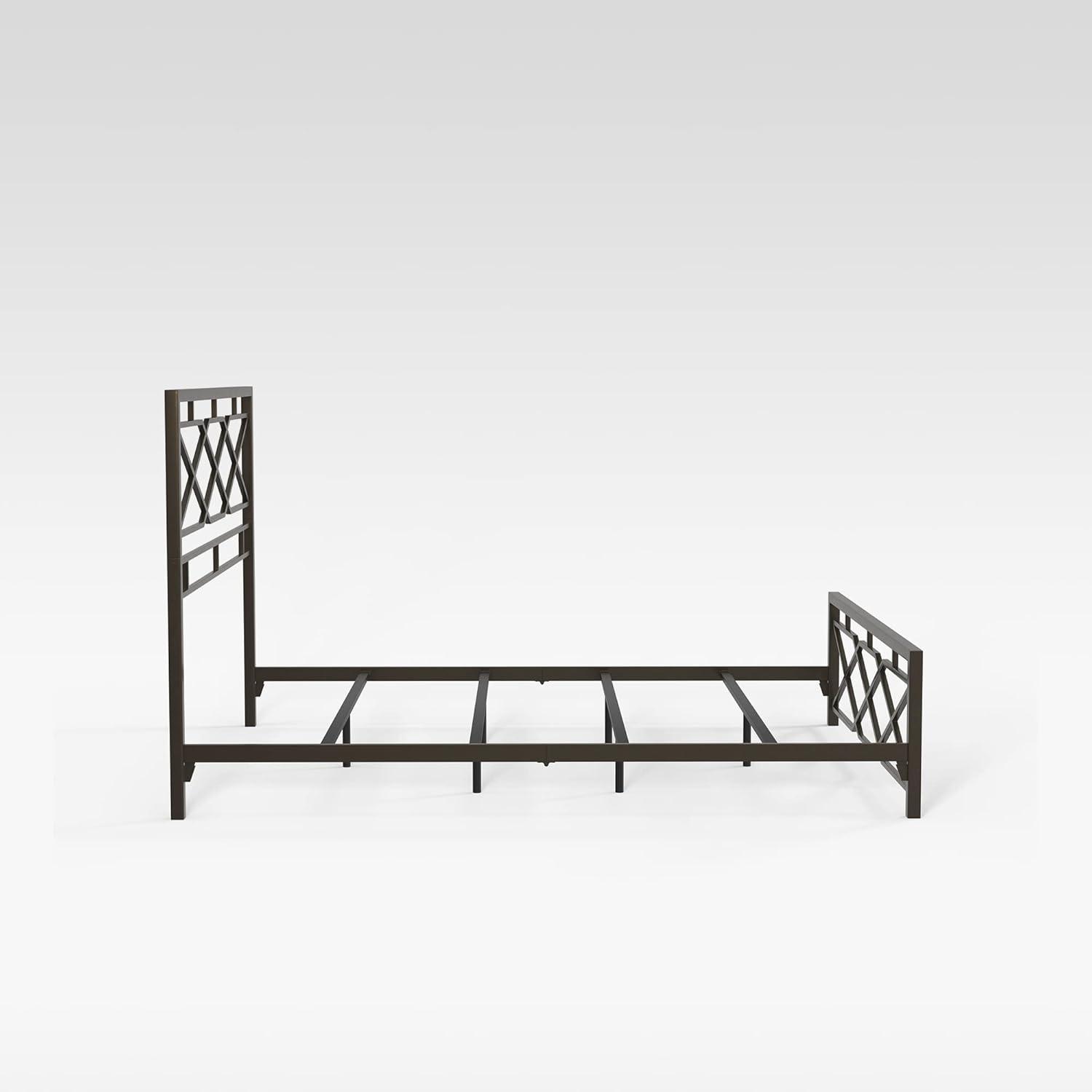 17 Stories Mcintosh Industrial Metal Snap Assembled Bed Frame