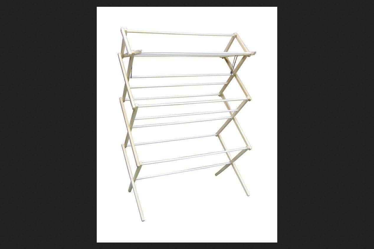 Madison Mill 51.5 in. H X 35.5 in. W X 16 in. D Wood Accordian Collapsible Clothes Drying Rack