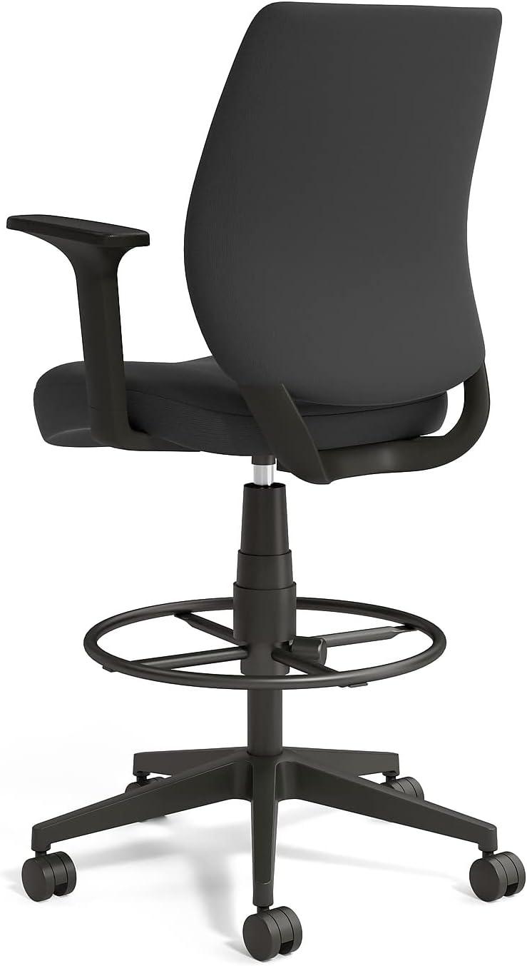 Union & Scale Essentials Fabric Drafting Stool Black (UN59388)