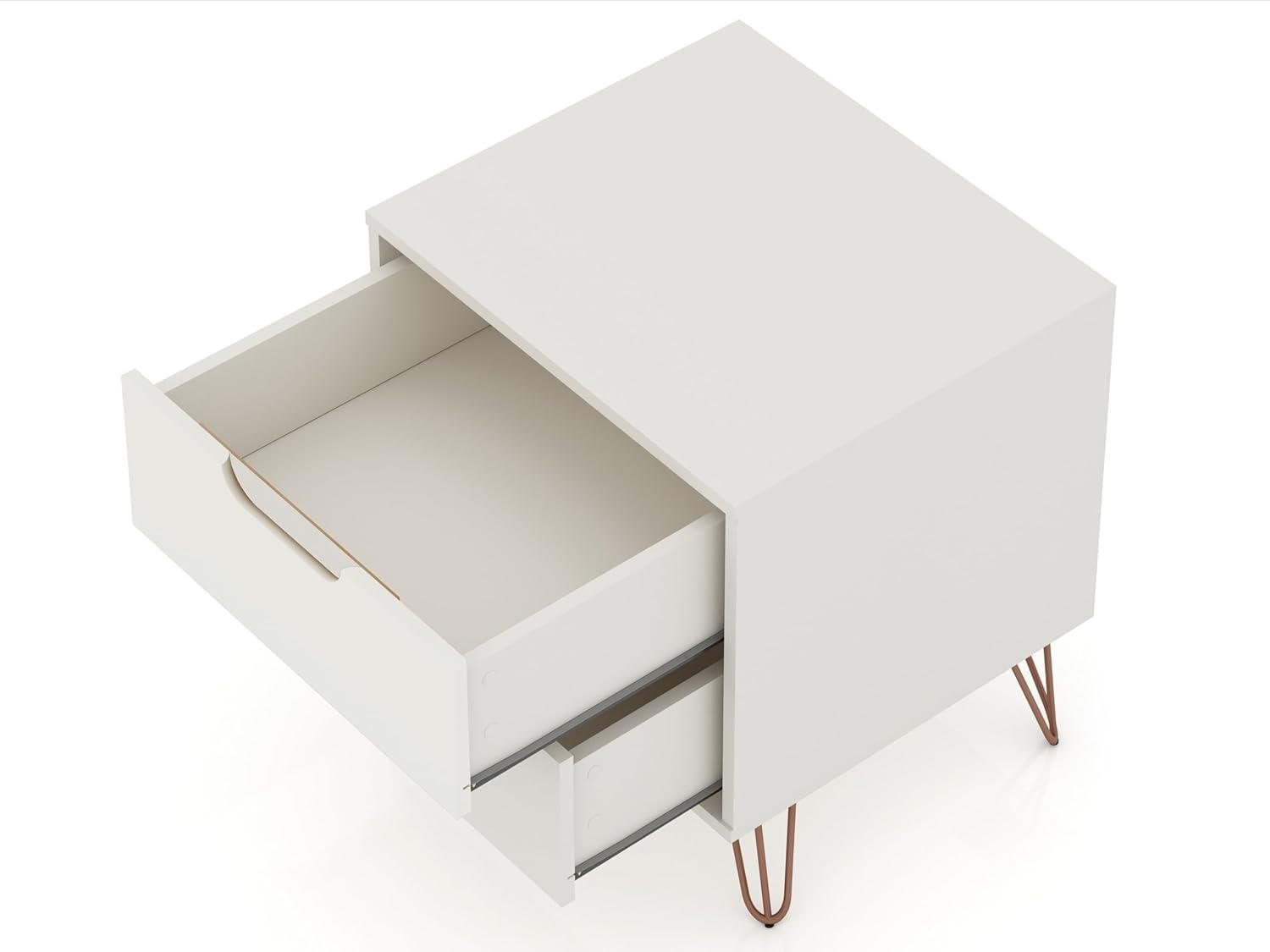 Set of 2 Rockefeller 2 Drawer Nightstands - Manhattan Comfort