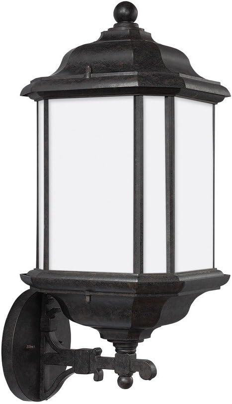 Oxford Bronze LED Outdoor Wall Lantern with Satin Etched Glass