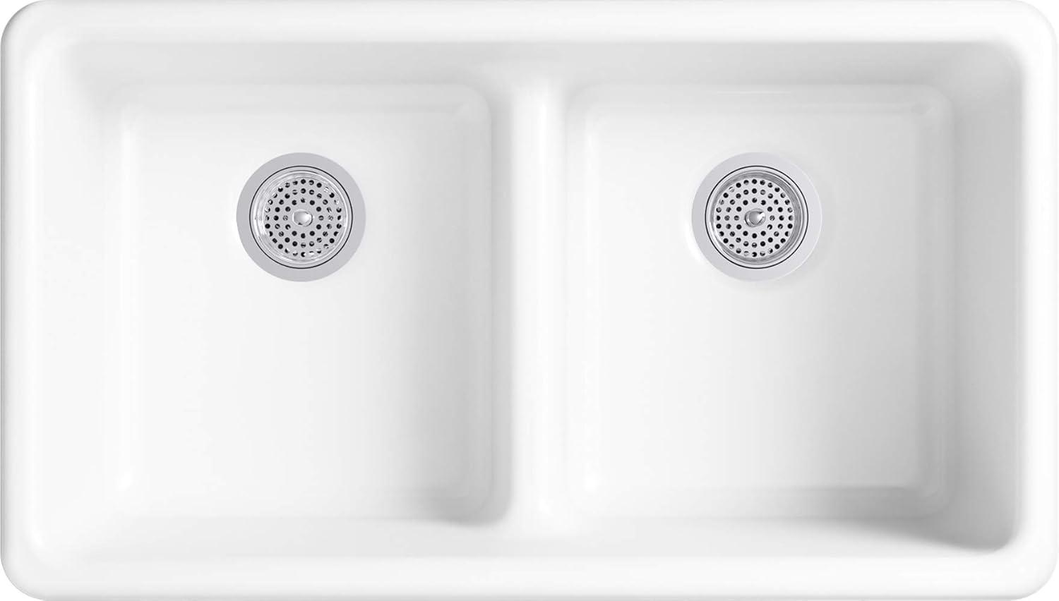 IronTones® Kohler 33" L x 18.75" W Drop-in Smart Divide Double-Equal Kitchen Sink