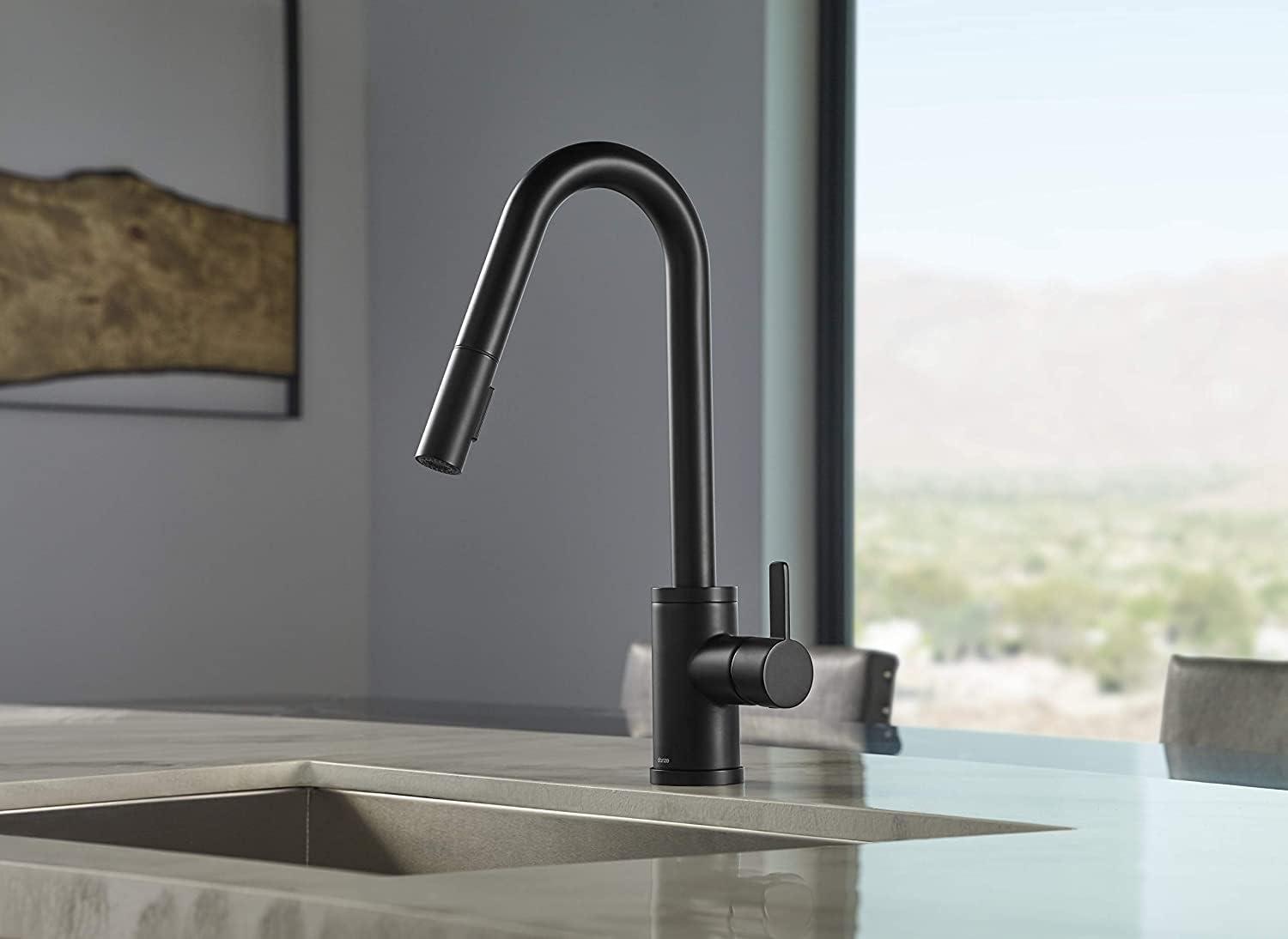 Matte Black Stainless Steel Pull-Down Kitchen Faucet