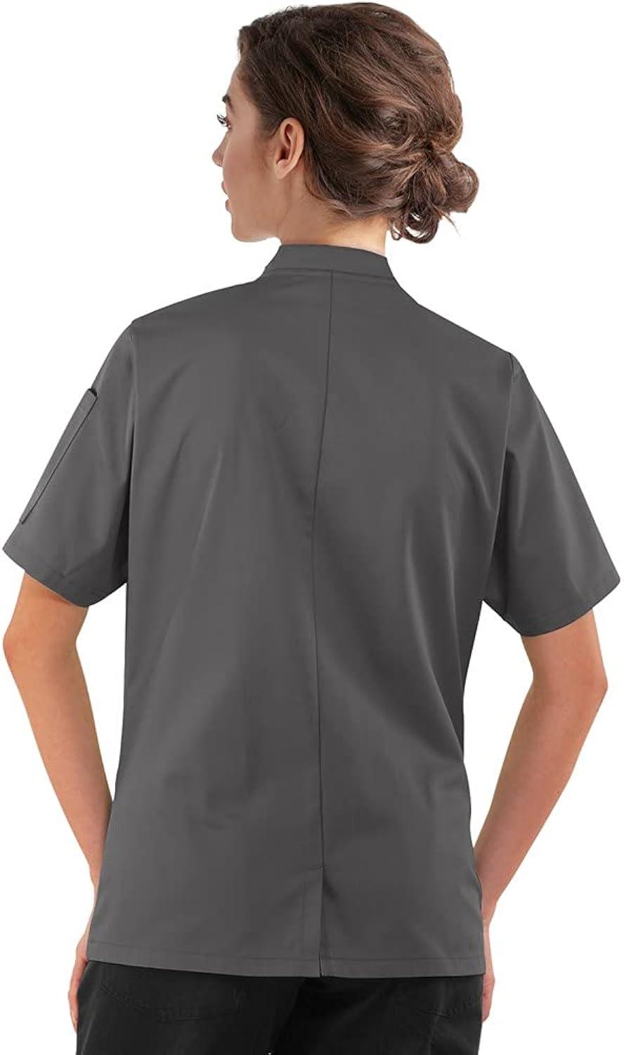 Women's Pebble Grey Short Sleeve Chef Coat