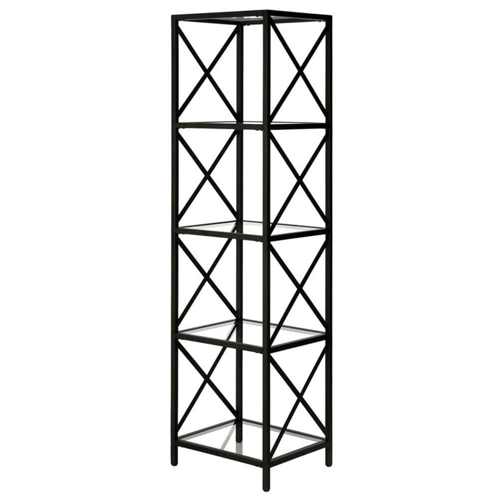 Evelyn&Zoe Celine 18" Wide Rectangular Bookcase, Blackened Bronze