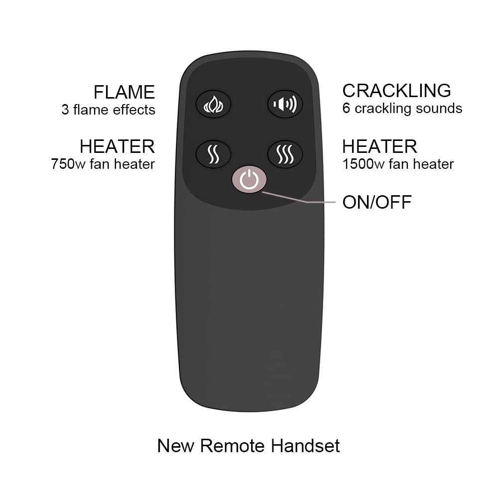 PuraFlame Western 33" EF45D Electric Fireplace Insert, Crackling Sound, Remote, 750/1500W, 55.8 lbs