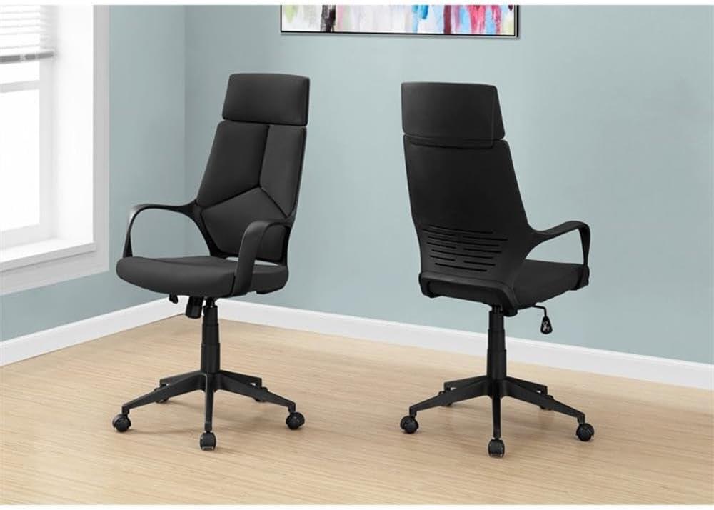 Monarch Specialties Office Chair Adjustable Height Swivel Ergonomic Armrests Computer Desk Work Metal Fabric White Grey Contemporary Modern