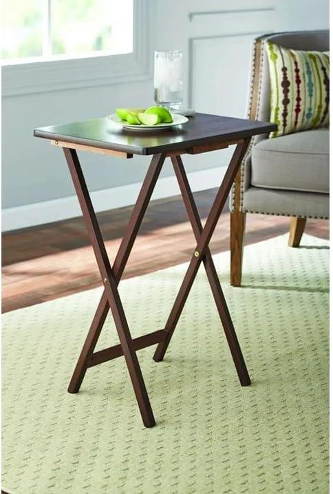 Mainstays Indoor Single Folding TV Tray Table - Walnut L 19 x  W 15 x H 26