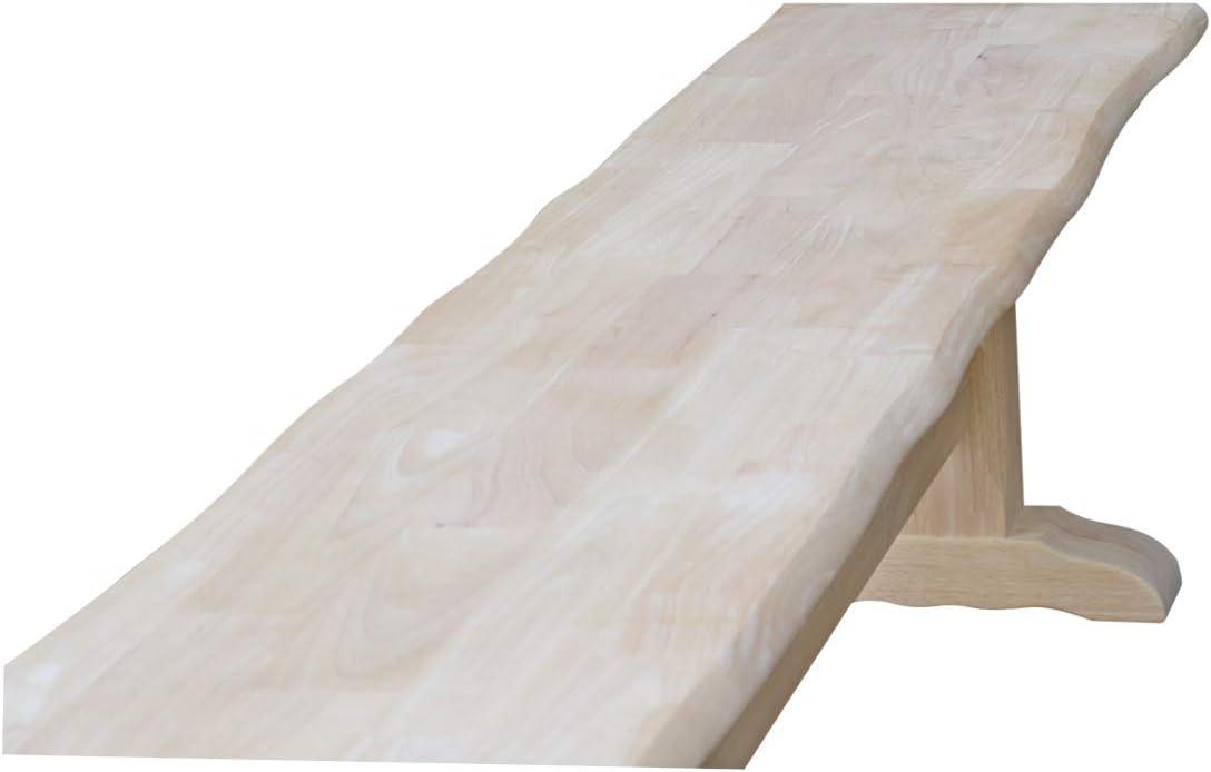 International Concepts Live Edge Unfinished Trestle Bench