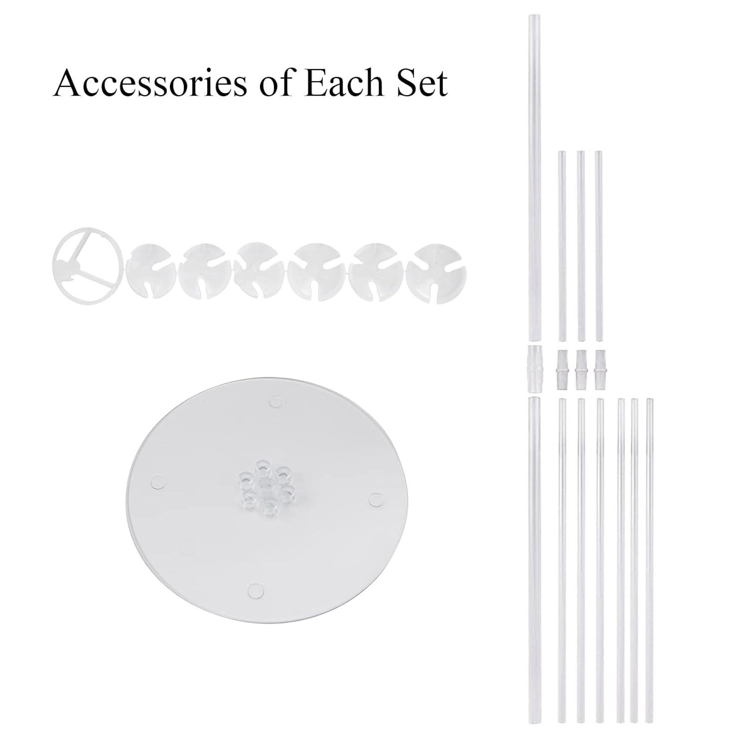 8 Sets 28 Inch Balloon Stand Kits, Balloon Sticks with Base For Table Floor Graduation Baby Shower Happy Birthday Engagement Fiesta Party Decorations Class