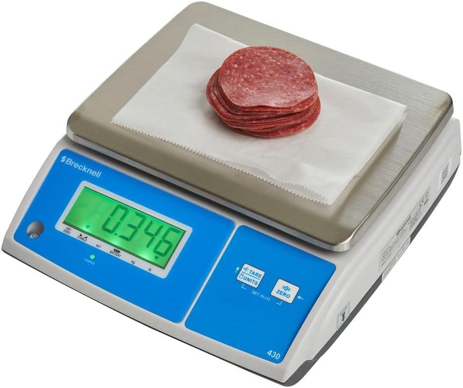 Brecknell Model 430 Digital Portion Control Scale White/Silver/Blue 30 Lbs. Capacity 430-30