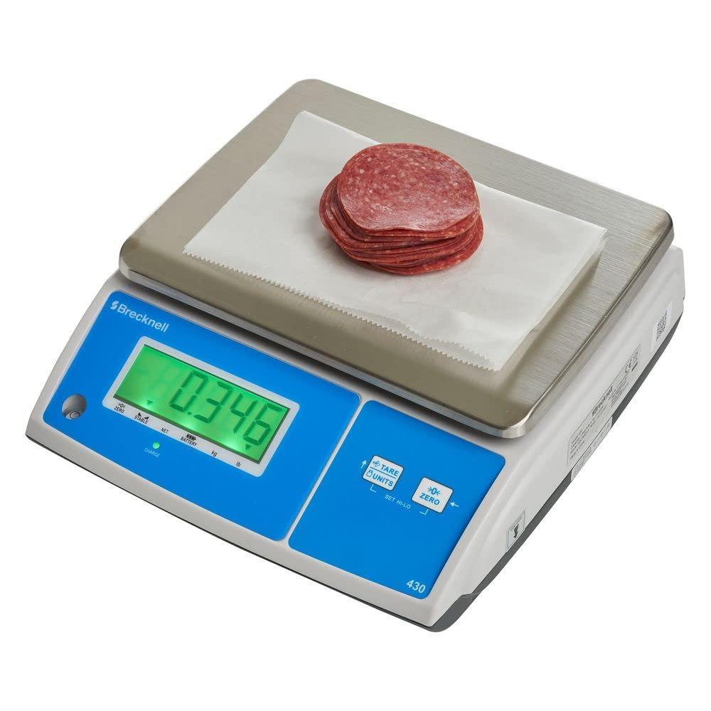 Brecknell Model 430 Digital Portion Control Scale White/Silver/Blue 30 Lbs. Capacity 430-30