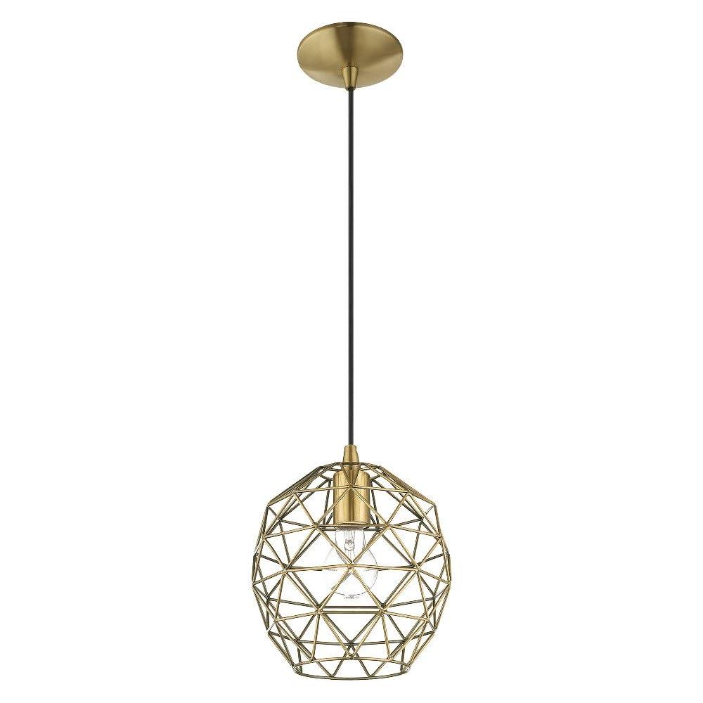 Livex Lighting Geometric Shade 1 - Light Pendant in  Brushed Nickel