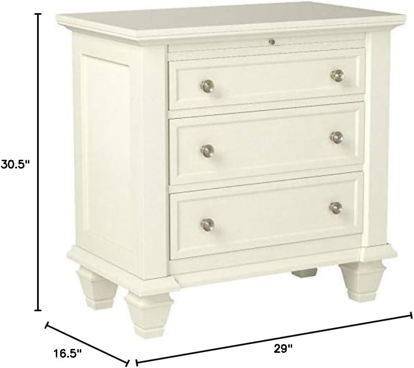Coaster Sandy Beach Coastal 3-Drawer Wood Nightstand in White