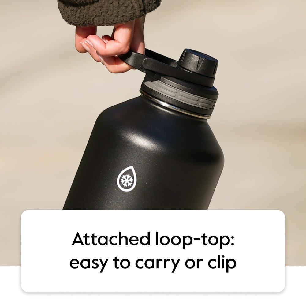 ThermoFlask Kids Bottle with Straw Lid - Durable & Dishwasher-Safe Water Bottles & Lids - Leak-Proof Bottle Lid Design - Reusable Water Bottles for Everyday Use - 16 oz, Red/Blue (2 Pack)