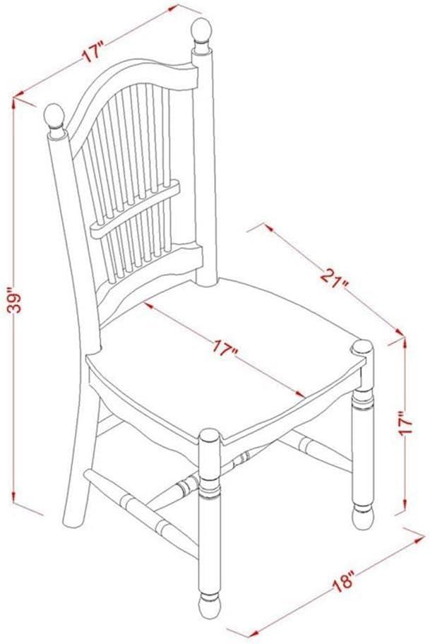 East West Furniture Dover 11" Wood Dining Chairs in Mahogany (Set of 2)