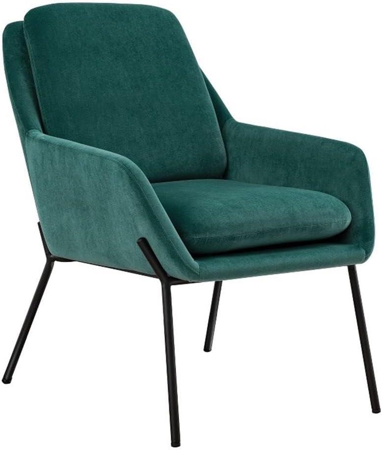 Contemporary Upholstered Metal Accent Chair - Teal / Black