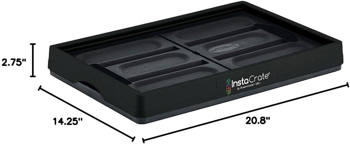 Black 12-Gallon Collapsible Stackable Storage Crate