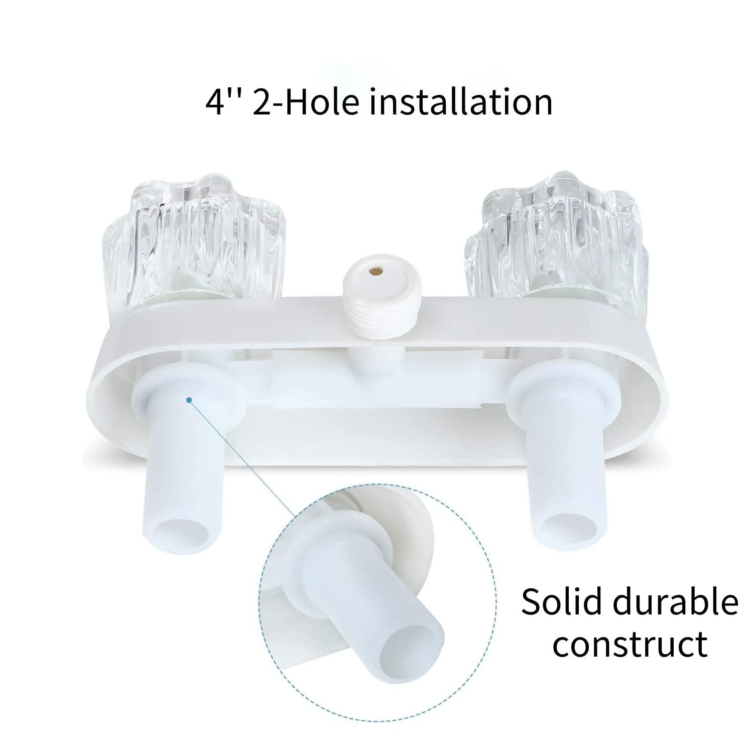 Laguna Brass RV/Motorhome Two Handle Non-Metallic Shower Diverter with Matching Hand Held Shower Set 3220AWT/4120WT