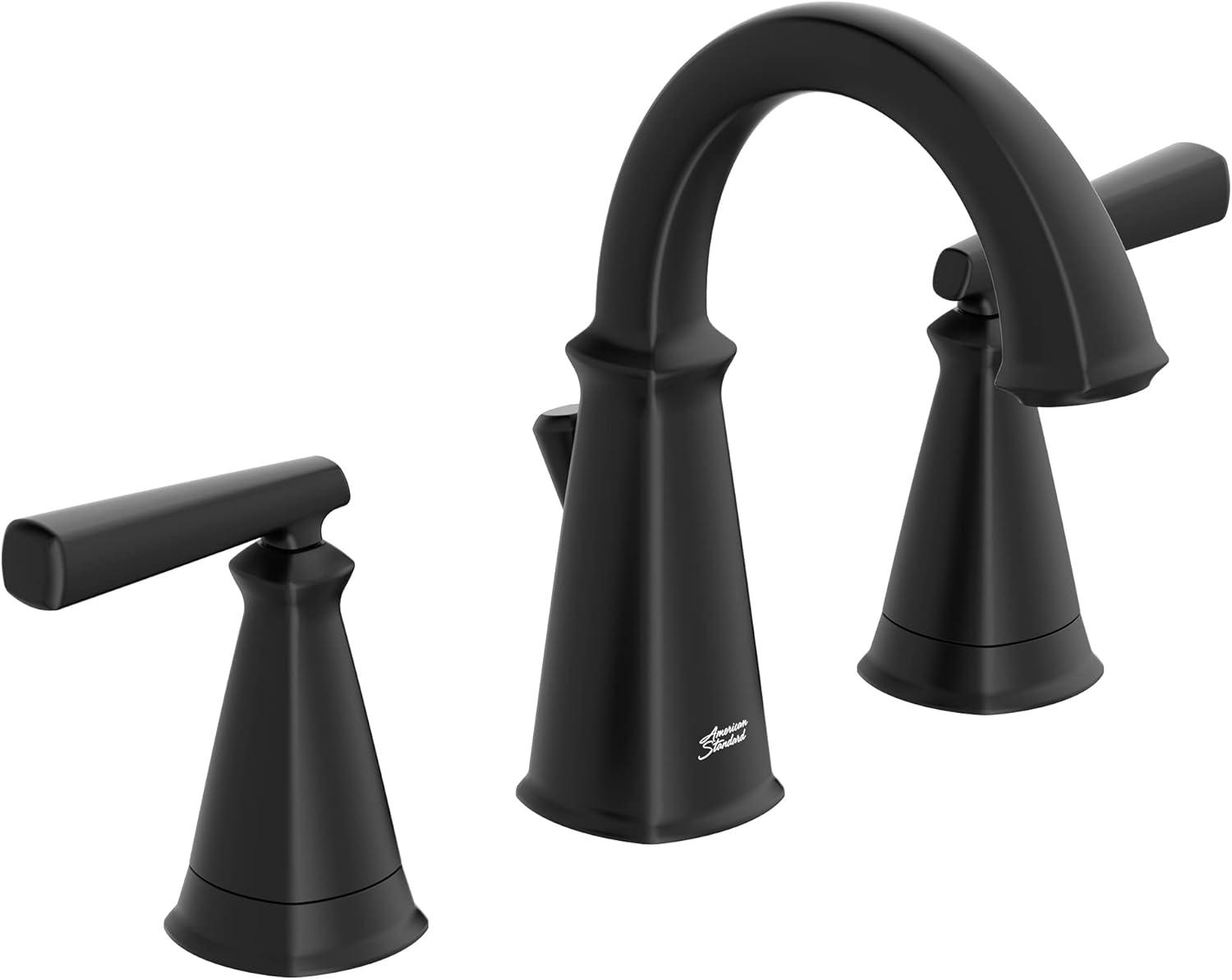 Edgemere Matte Black Brass 8-Inch Widespread Bathroom Faucet