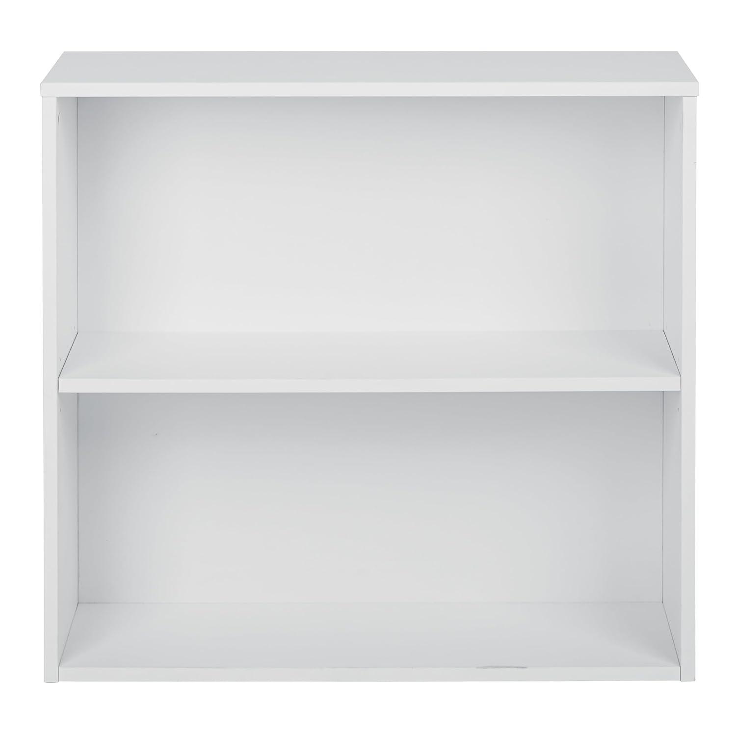 OSP Home Furnishings Prado 30 inch 2 Shelf White Bookcase Engineered Wood