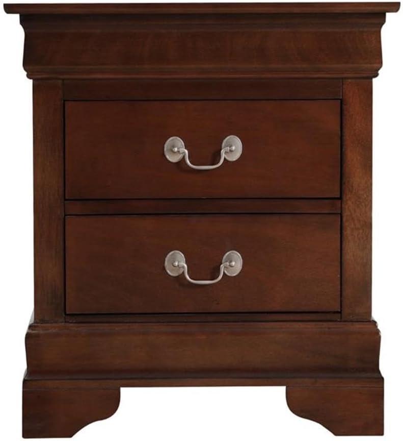 Glory Furniture Louis Phillipe 2 Drawer Nightstand in Cappuccino