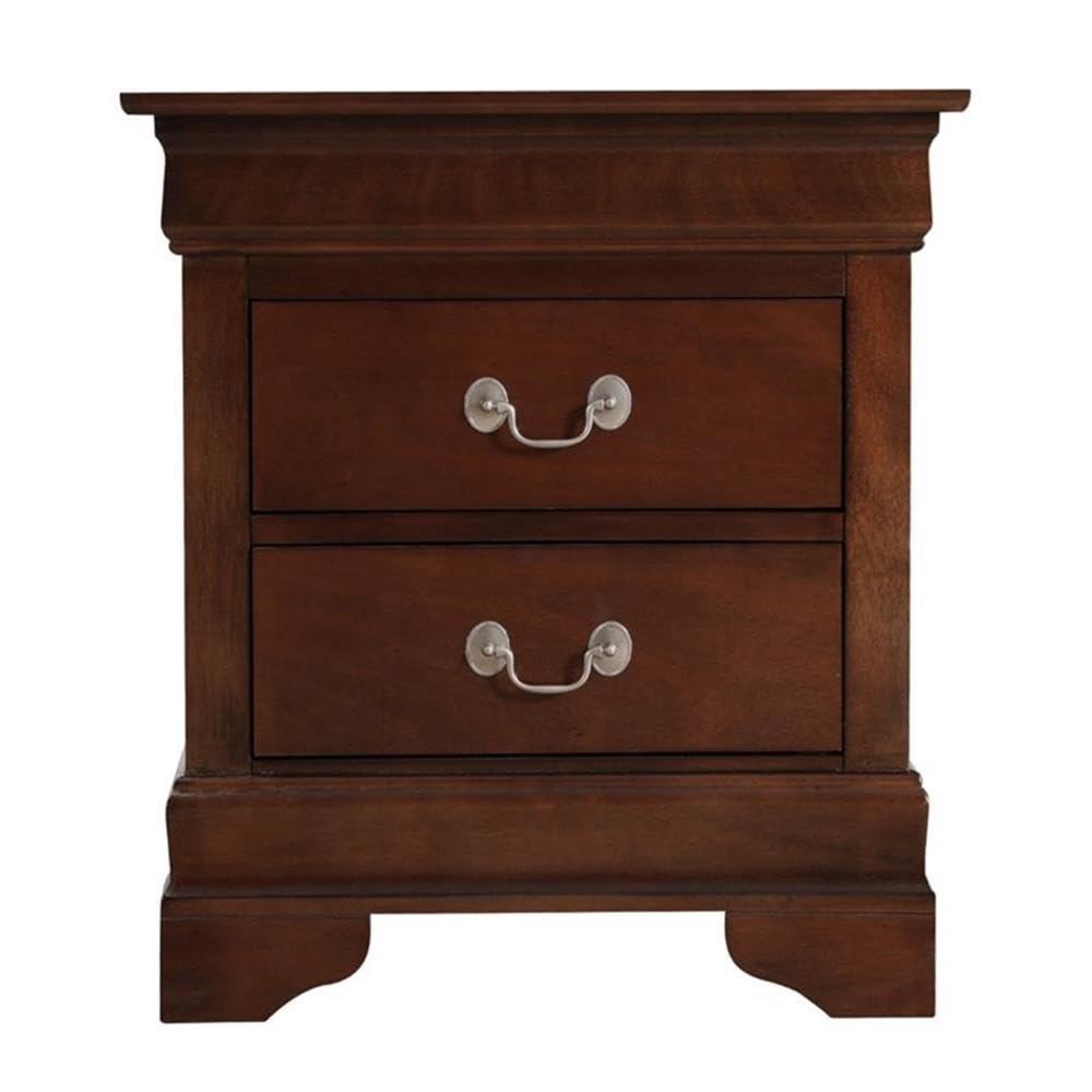 Glory Furniture Louis Phillipe 2 Drawer Nightstand in Cappuccino