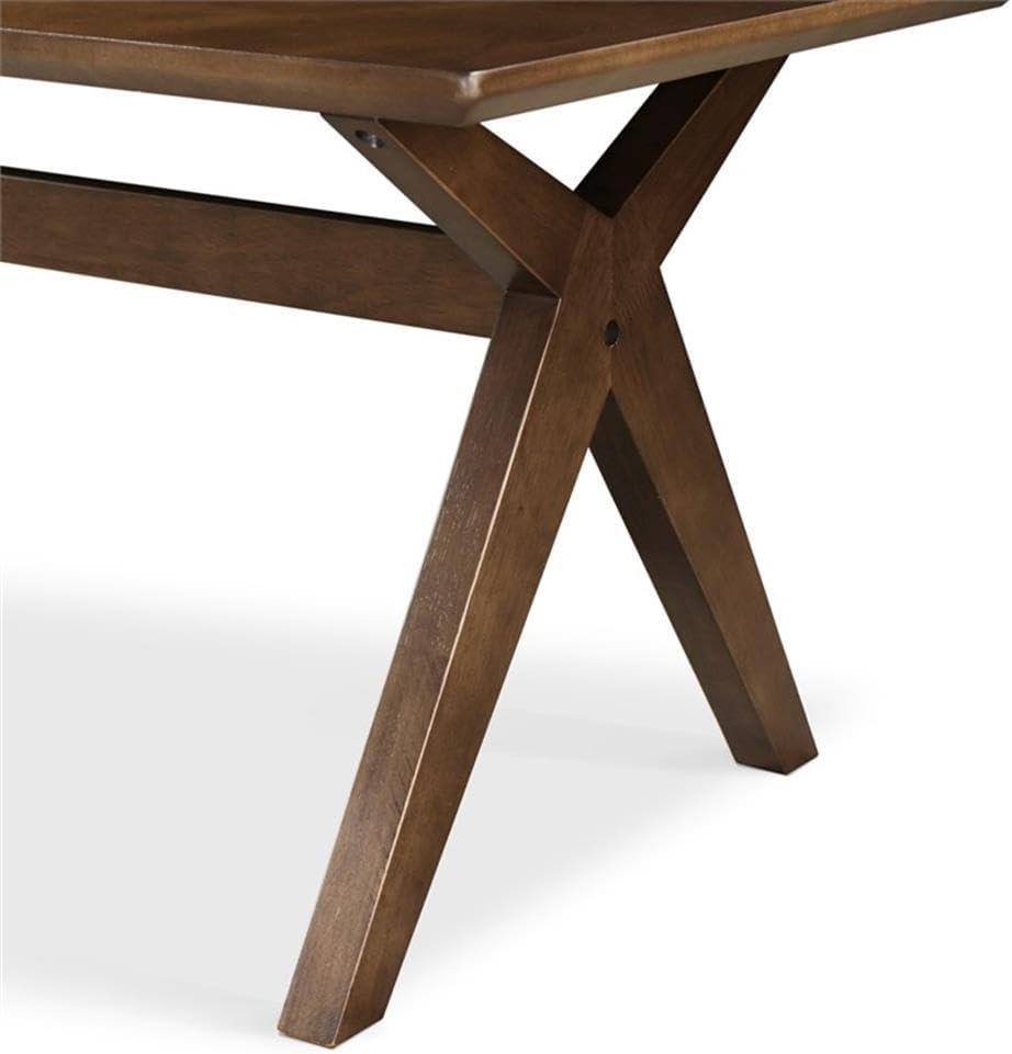 Lukas Wood Coffee Table Brown - Adore Decor: Mid Century Modern, Sculptural Intersecting Legs